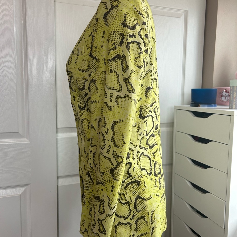 Pinko Yellow Snakeskin Print As Seen On Adrienne Bailon - Picture 3 of 11
